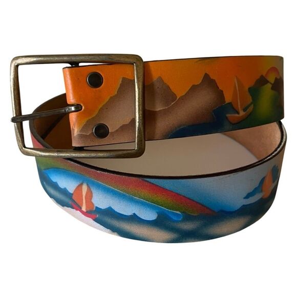 VINTAGE 1975 Leegin American Designers Award Leather Belt Size 34 - Picture 3 of 8